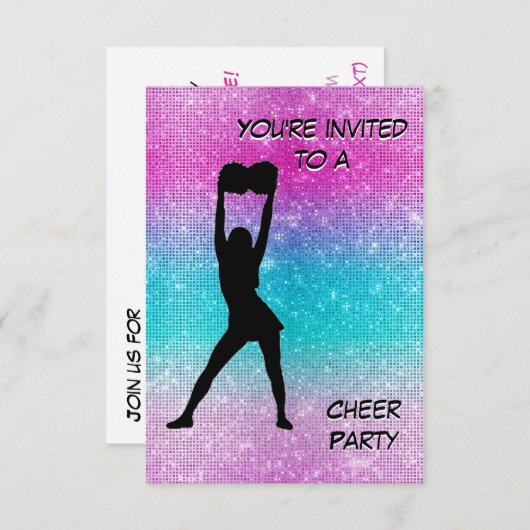 Fröhliche Party Einladung (Vorne/Hinten)