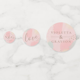 Fröhliche Pastel Pink Abstrakte Hochzeit Konfetti