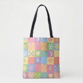 Fröhliche Pastell-Patchworkarbeit Tasche (Vorderseite)
