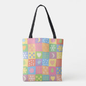 Fröhliche Pastell-Patchworkarbeit Tasche (Rückseite)