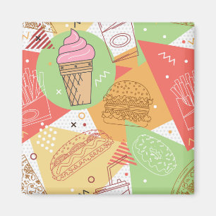 Fröhliche pastellfarbene Mädchen-Abstracts und Ill Magnet