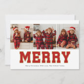 Fröhliche Patch Letter Foto Weihnachtskarten Feiertagskarte (Vorderseite)