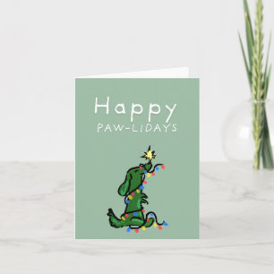 Fröhliche Paw-lidays Dachshund Weihnachts-Grußkart Karte