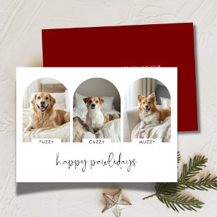 Fröhliche Pawlidays-Fotokarten mit dem Namen von H Feiertagskarte