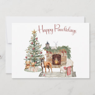 Fröhliche Pawlidays Hund Design- Boxer Feiertagskarte