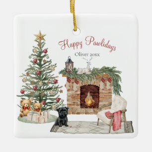 Fröhliche Pawlidays Hunde-Design - Affenpinscher Keramikornament