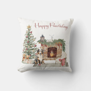 Fröhliche Pawlidays Hunde-Design - Australian Shep Kissen
