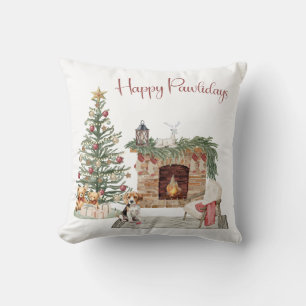Fröhliche Pawlidays Hunde-Design - Beagle Kissen
