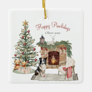 Fröhliche Pawlidays Hunde-Design - Collie Keramikornament