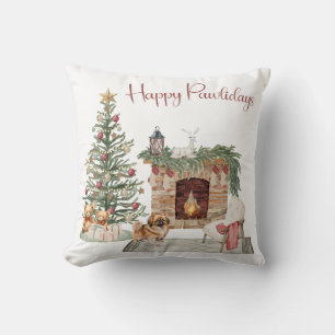 Fröhliche Pawlidays Hunde-Design - Pekingese Kissen