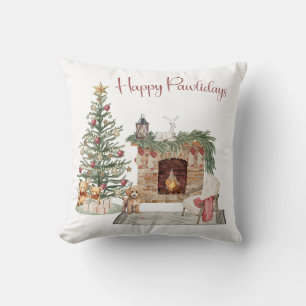 Fröhliche Pawlidays Hunde-Design - Pudel Kissen
