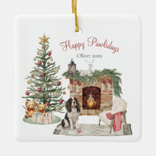 Fröhliche Pawlidays Hunde-Design - Springer Spanie Keramikornament