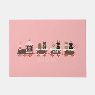 Fröhliche Pawlidays Hunde-Weihnachts-Feiertagszug Fußmatte