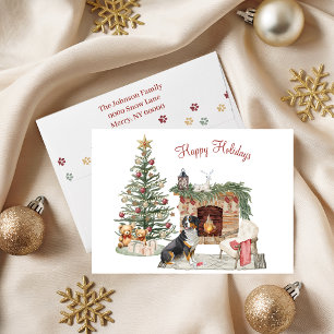 Fröhliche Pawlidays-Hundedesign - Berner Sennenhun Feiertagskarte