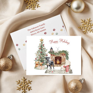 Fröhliche Pawlidays-Hundedesign - Deutsche Dogge Feiertagskarte