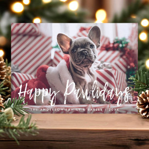 Fröhliche Pawlidays Lustige moderne Schrift Hausti Feiertagskarte