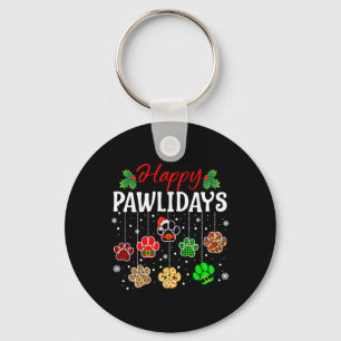 Fröhliche Pawlidays Lustiges Weihnachten Hund Pfot Schlüsselanhänger