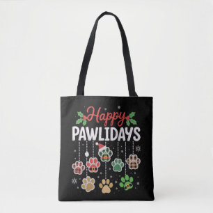 Fröhliche Pawlidays Lustiges Weihnachten Hund Pfot Tasche