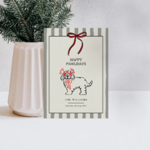 Fröhliche Pawlidays moderne Hunde-Familien-Weihnac Feiertagskarte