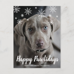 Fröhliche Pawlidays Süße Hund Foto Moderne Weihnac Feiertagspostkarte