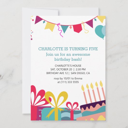 Fröhliche Personalisierte Geburtstagsparty Einladung (Vorderseite)