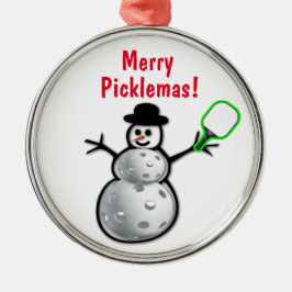 Fröhliche Picklemas Feiertags-Verzierung Silbernes Ornament