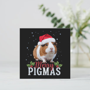 Fröhliche Pigmas lustige Meerschweinchen Weihnacht Feiertagskarte