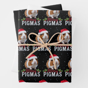 Fröhliche Pigmas lustige Meerschweinchen Weihnacht Geschenkpapier Set