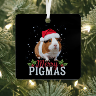Fröhliche Pigmas Lustiges Meerschweinchen Weihnach Ornament Aus Metall