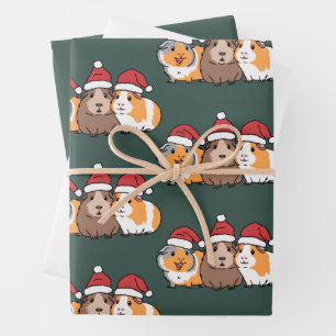Fröhliche Pigmas Meerschweinchen Weihnachten Tierl Geschenkpapier Set