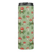 Fröhliche Pilze auf Celadon Thermosbecher (Rückseite)