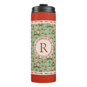 Fröhliche Pilze-Monogramm Thermosbecher