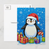 Fröhliche Pinguin-Weihnachtskarte Postkarte (Vorne/Hinten)