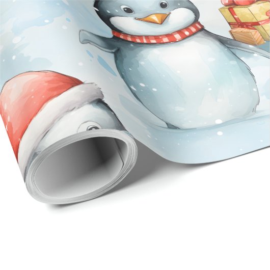 Fröhliche Pinguinpackung Geschenkpapier (Rolleneckpunkt)