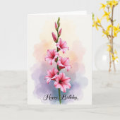 Fröhliche Pink Bloom Karte (Gelbe Blume)