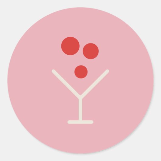 Fröhliche Pink Martini Feiertagssticker Runder Aufkleber (Vorderseite)