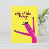 Fröhliche Pink Party Leben Einladung (Stehend Vorderseite)
