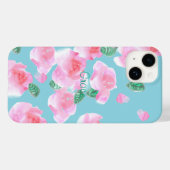 Fröhliche Pink Roses iPhone Case (Rückseite (Horizontal))