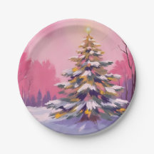 Fröhliche Pink Weihnachten | Wasserfarbe Feiertag