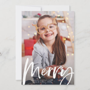 Fröhliche Pinsel Schrift ein Foto Weihnachten