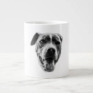Fröhliche Pitbull Mix - Nahes Gesicht Jumbo-Tasse