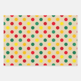 Fröhliche Polka-Punkte und Streifen für alle Alter Geschenkpapier Set