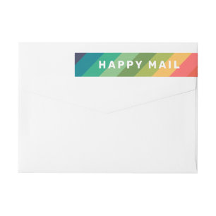 Fröhliche Post Regenbogenstreifen Rücksendeadresse