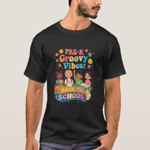 Fröhliche Pre-K-Klasse – Retro bunte Vorschul-Rück T-Shirt