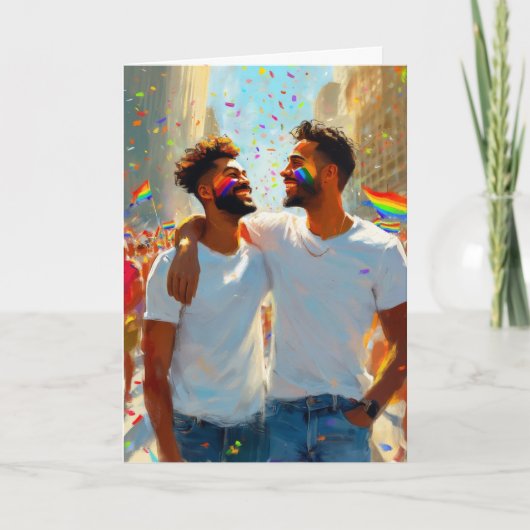 Fröhliche Pride-Parade-Feier Karte (Vorderseite)