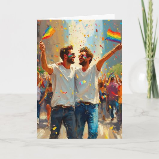 Fröhliche Pride-Parade-Feier Karte (Vorderseite)