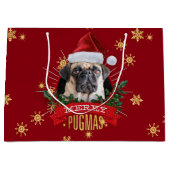 Fröhliche Pugmas Geschenk-Tasche Große Geschenktüte (Vorderseite)