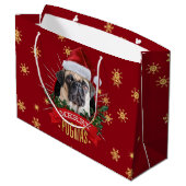 Fröhliche Pugmas Geschenk-Tasche Große Geschenktüte (Rückseite Schrägansicht)