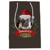 Fröhliche Pugmas Geschenk-Tasche Mittlere Geschenktüte (Vorderseite)