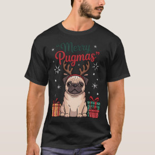 Fröhliche Pugmas Santa Hut Frohe Weihnachten Tis D T-Shirt
